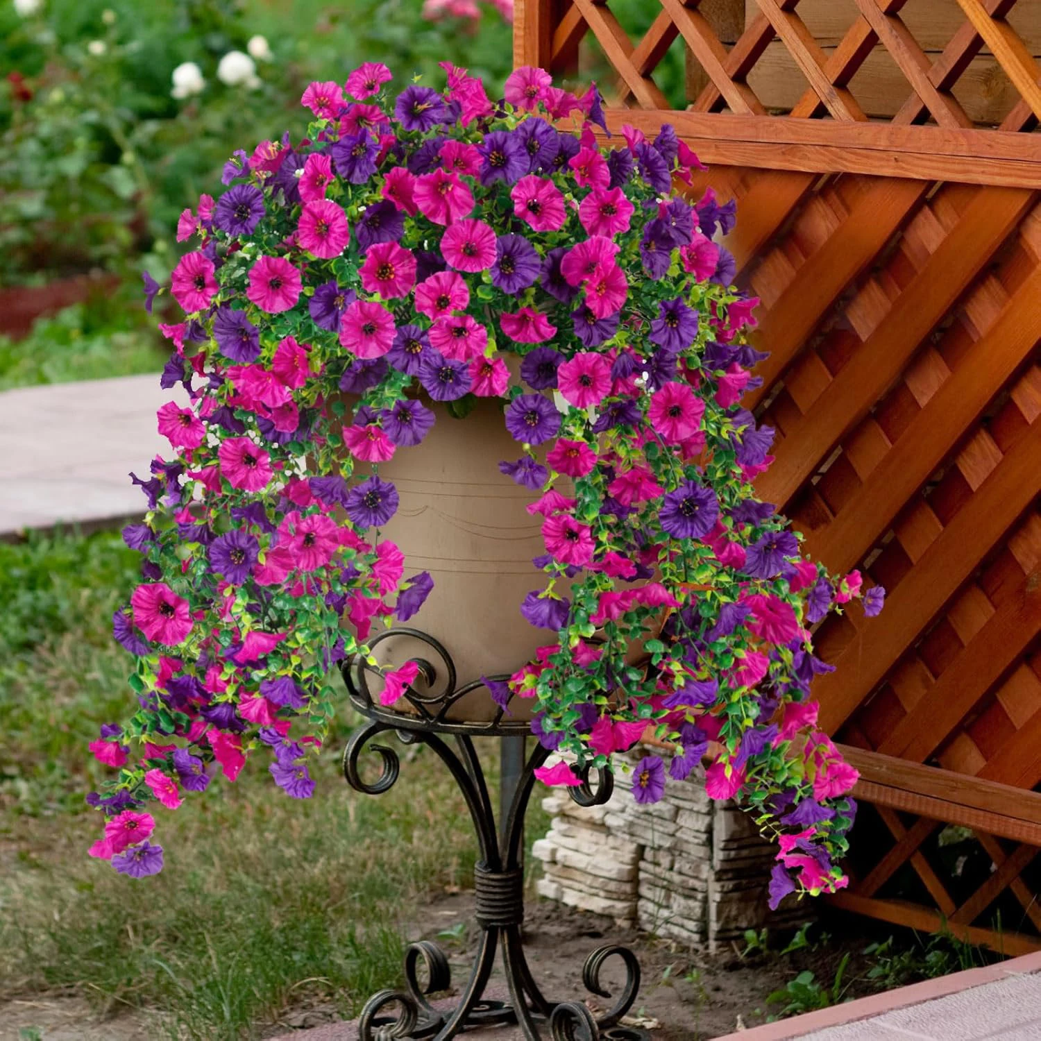 Artificial Morning Glory Flower Vine – 30 in Silk Floral Garland - Image 6