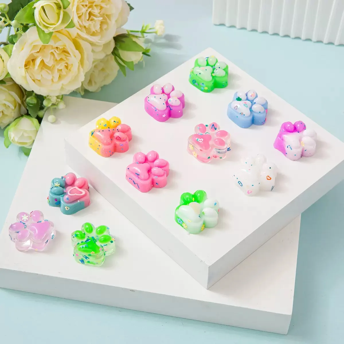 Mini Plush Cat Paw Fidget Toys – 10-Piece Gift Set - Image 3