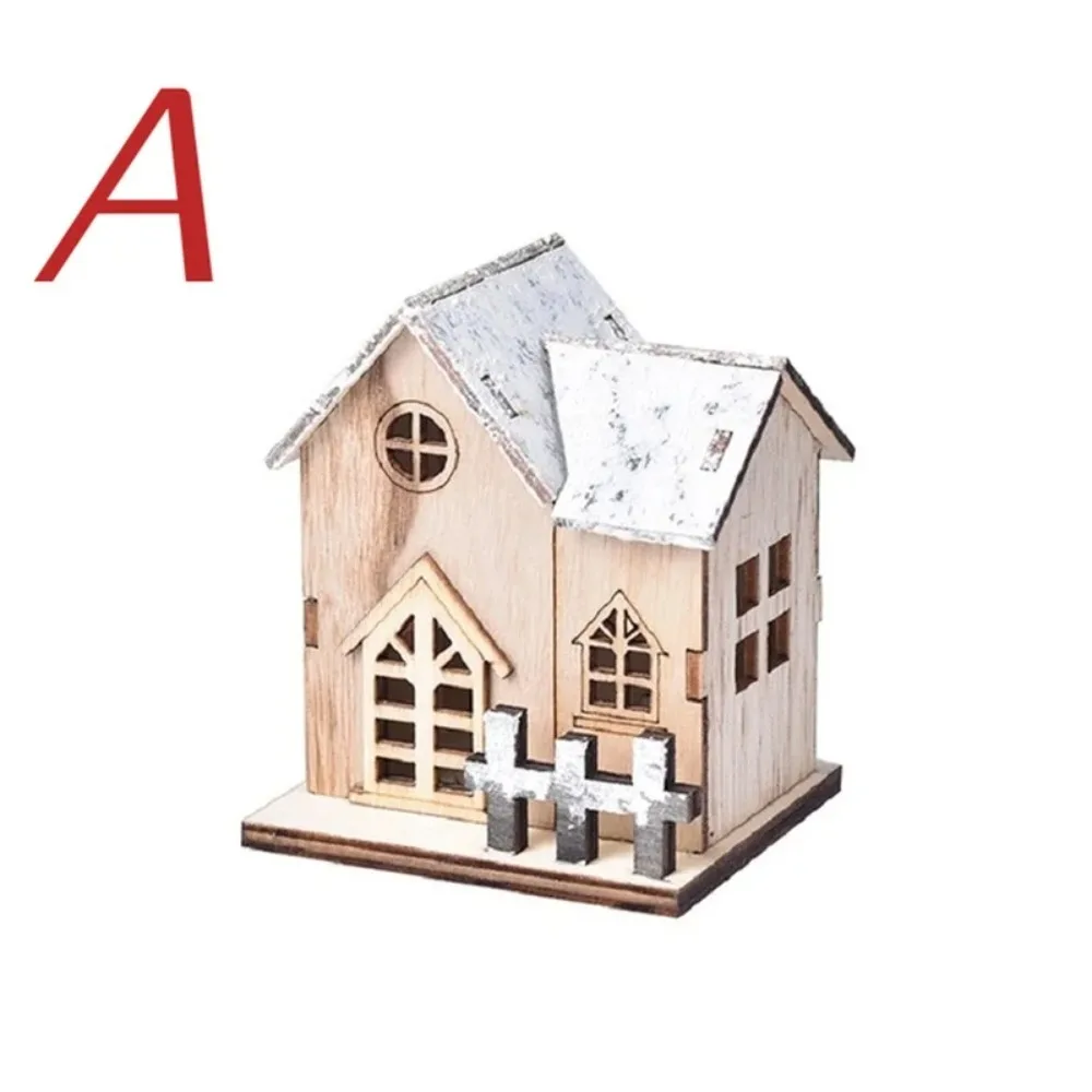 Christmas LED Light Wooden House Luminous Cabin Merry Christmas Decorations for Home DIY Xmas Tree Ornaments Kids Gifts New Year - Image 9
