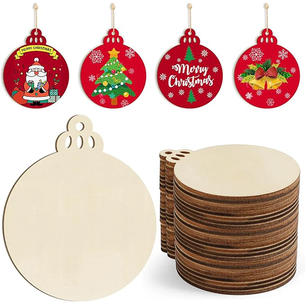 Unfinished Wooden Ornaments, 10-Piece Set – Paintable DIY Craft Blanks - Image 10