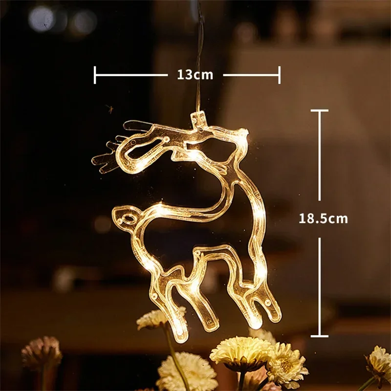Christmas LED Light Snowflake Santa Hanging Battery-operated Window Ornaments Decoration for Home Xmas Navidad New Year Decor - Image 11