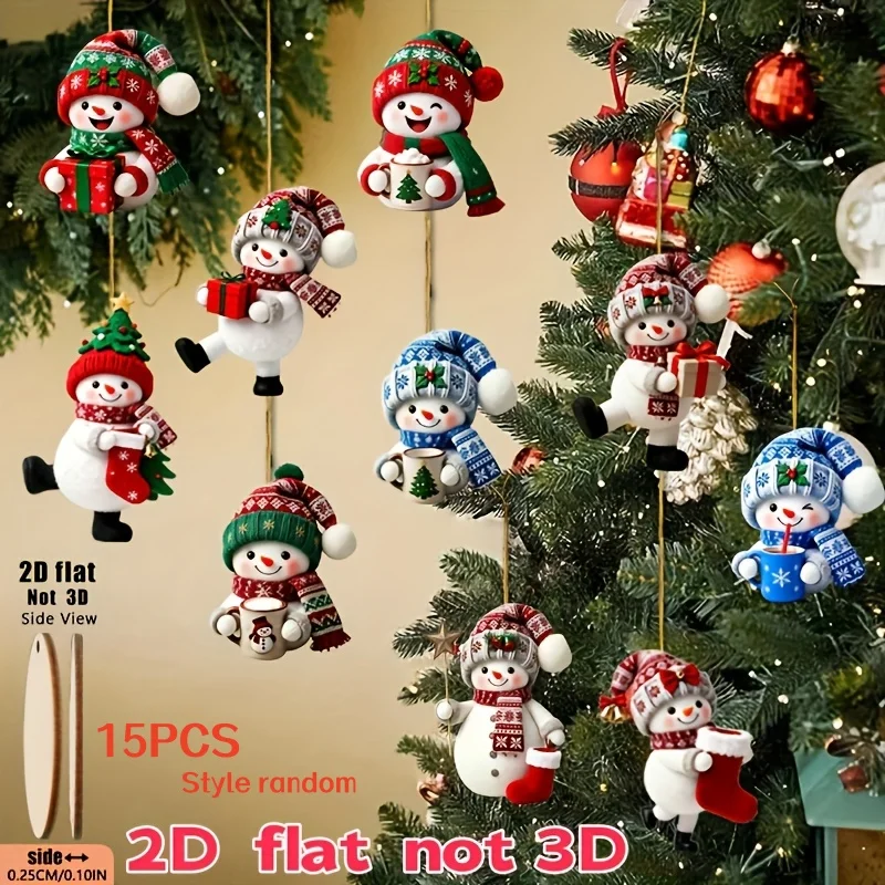 Handmade Christmas Snowman Ornaments, 15-Piece Assorted Set – With Gifts - Image 7