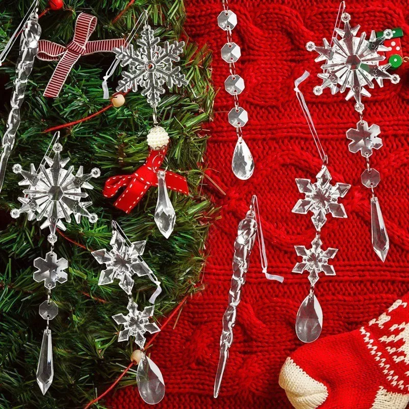 Sparkling Snowflake Ornaments, 10-Piece Set – Glitter Christmas Tree Decor - Image 3