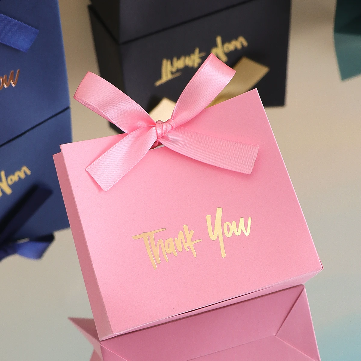 Mini Gift Boxes with Gold Ribbon – Set of 10 Thank-You Favor Boxes - Image 5