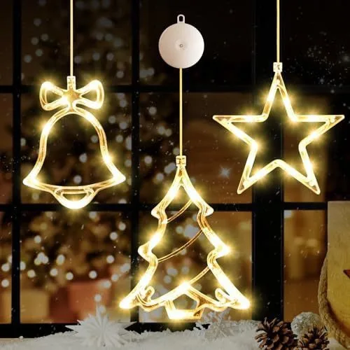 Christmas LED Light Snowflake Santa Hanging Battery-operated Window Ornaments Decoration for Home Xmas Navidad New Year Decor - Image 5