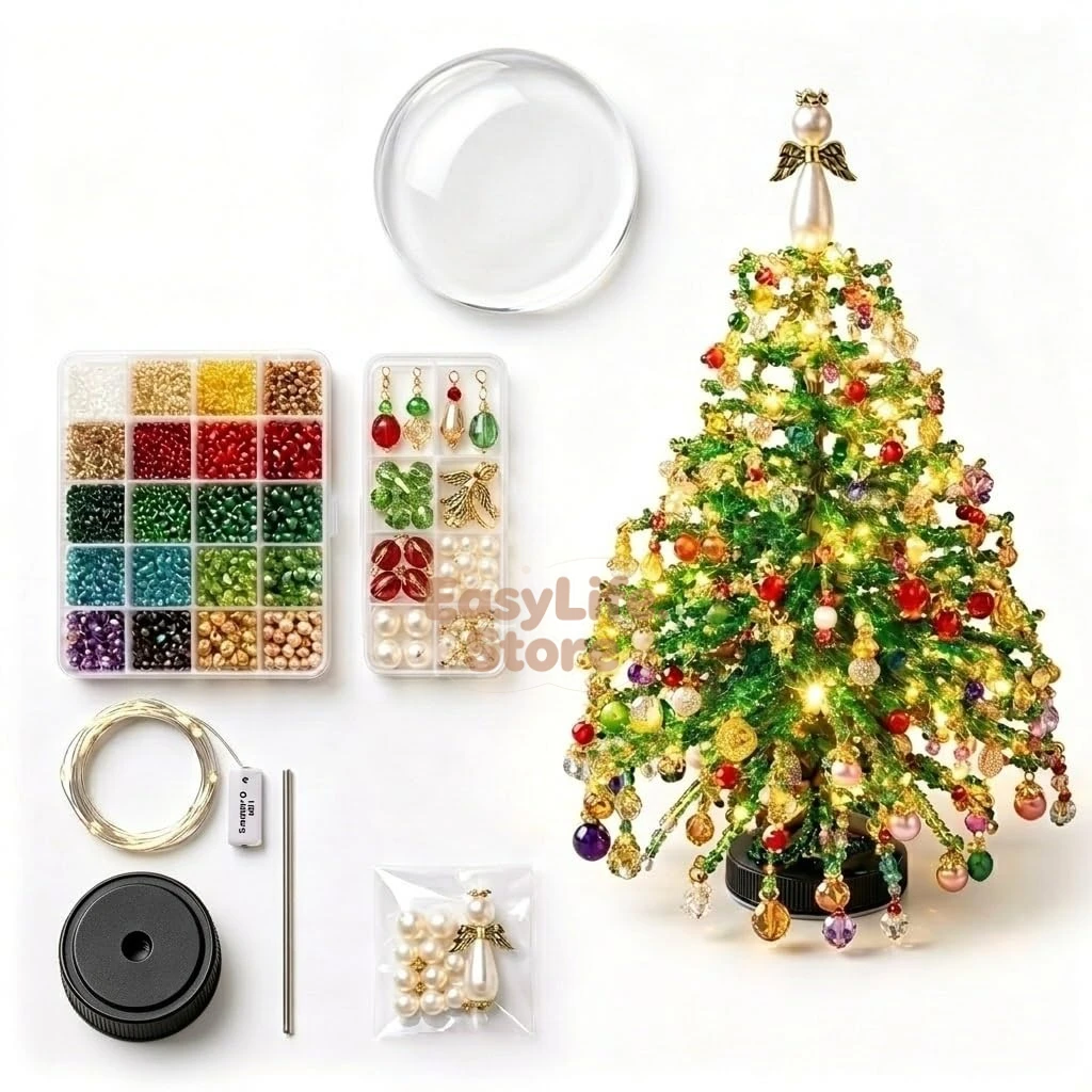 DIY Beaded Christmas Tree Kit – Crystal-Style Holiday Craft - Image 3