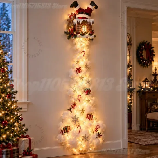 Christmas Magic Trail Wall Light – Glowing Santa Sleigh & Reindeer Decor - Image 4