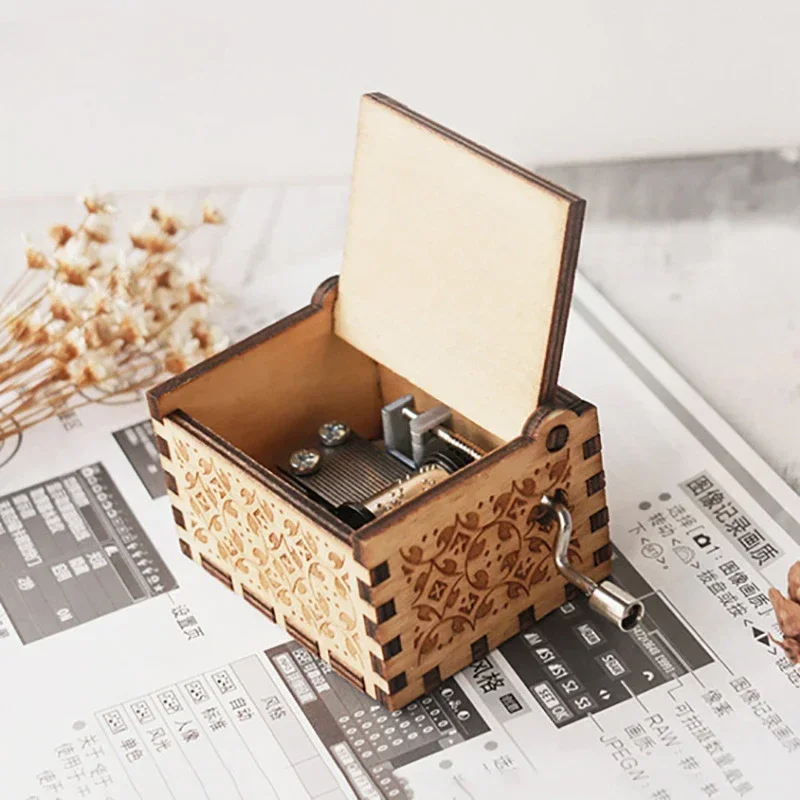 Hand-Cranked Wooden Sci-Fi Music Box – Novelty Collectible Gift - Image 3