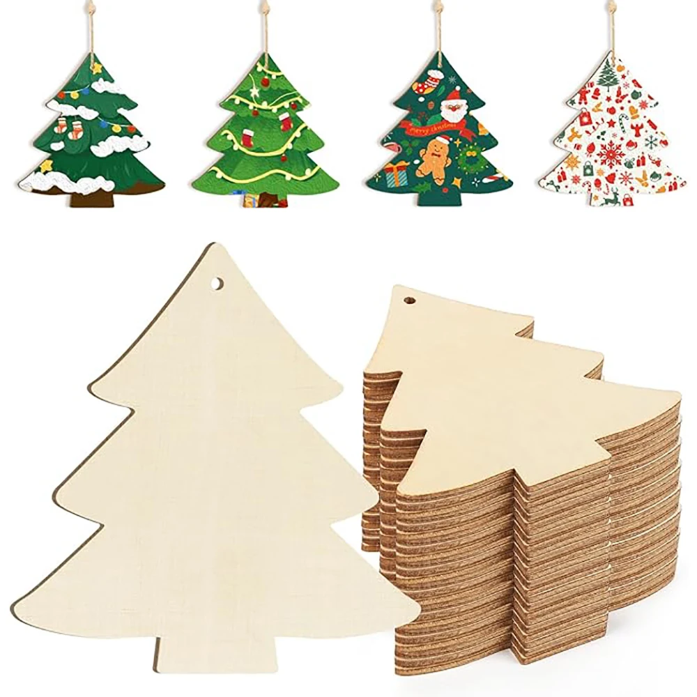 Unfinished Wooden Ornaments, 10-Piece Set – Paintable DIY Craft Blanks - Image 9