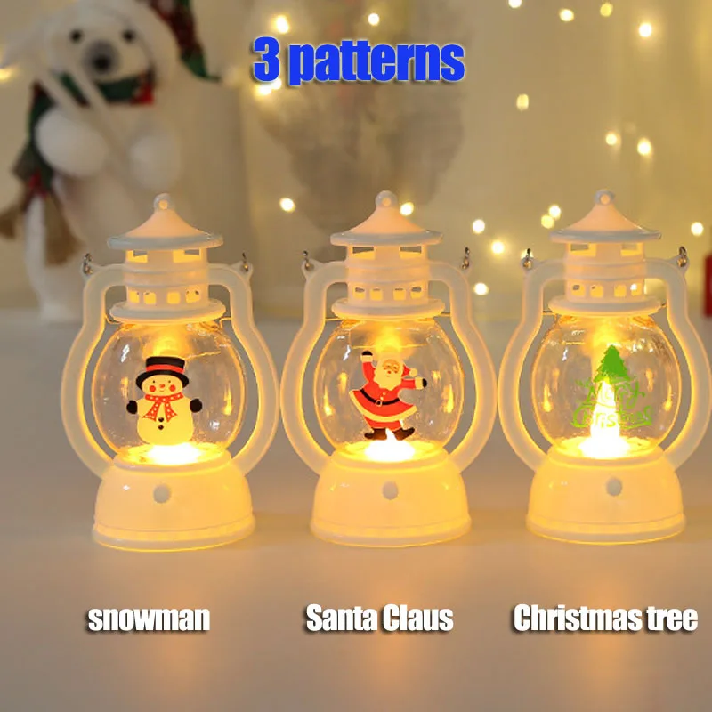 Portable LED Christmas Lantern – Santa & Snowman Battery Night Light - Image 2