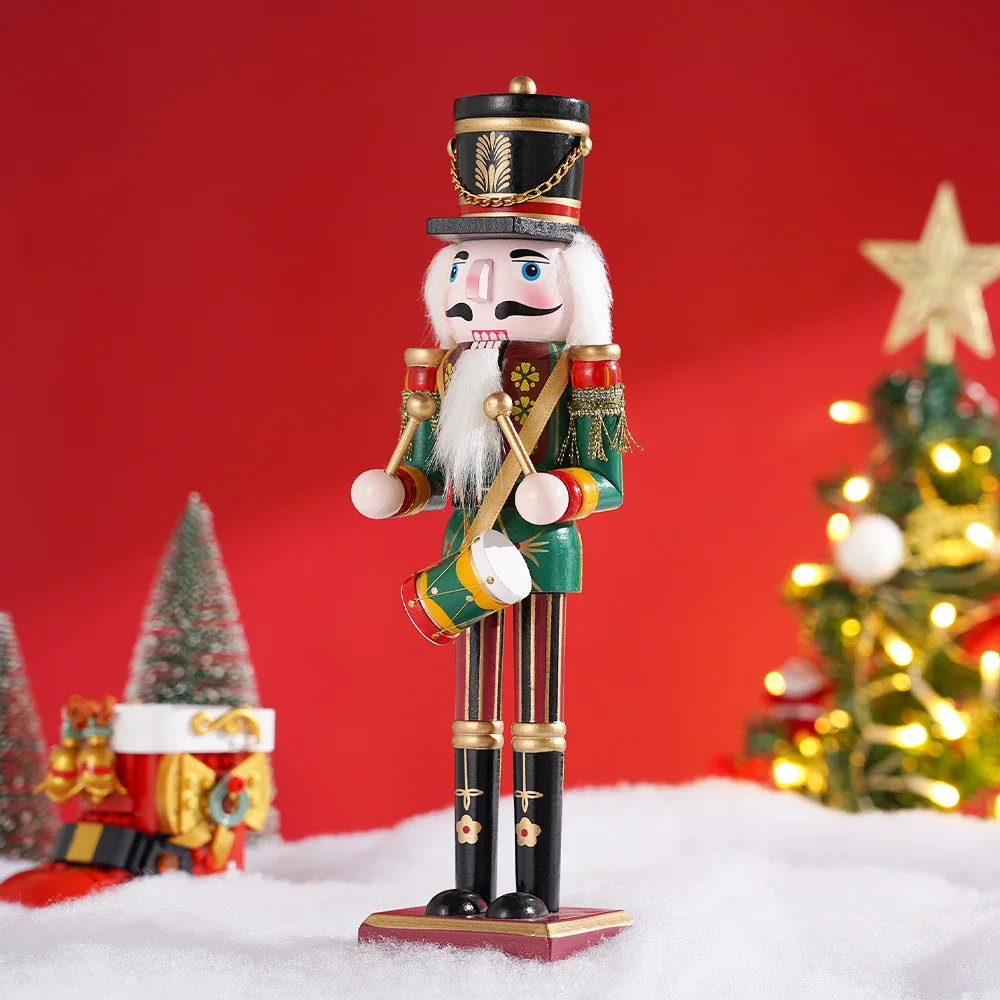30cm Nutcracker Puppet Soldier Ornament Doll Merry Christmas Decoration Creative Gift Wooden Handicrafts Desktop Cute Ornament - Image 9