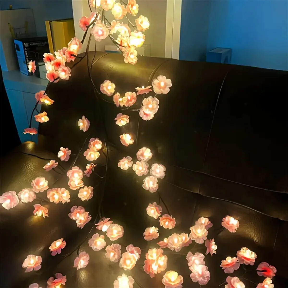 Cherry Blossom 96 Led USB Tree Branch Rattan Lights 8 Modes Colorful String Lamp Valentine Christmas Wedding Bedroom Decoration - Image 2