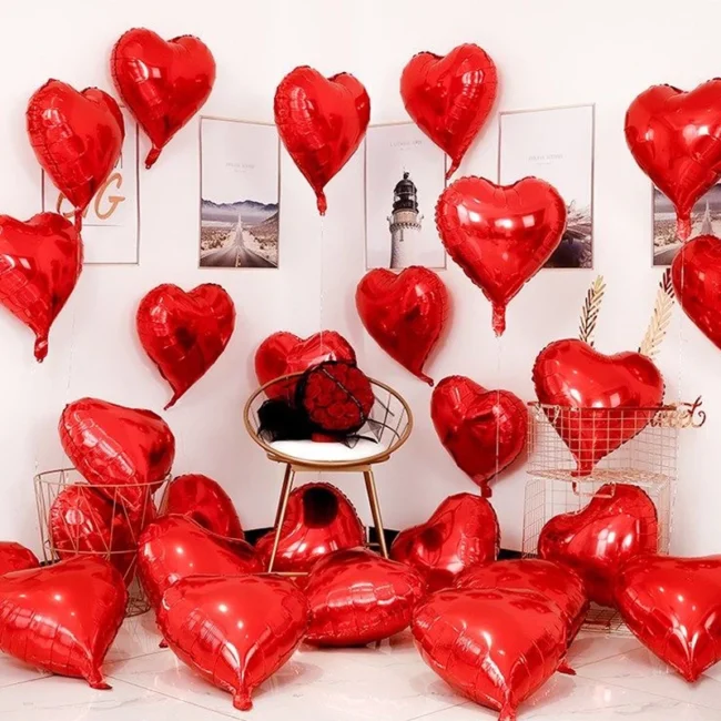 Heart Foil Balloons, 10 in – Metallic Party Balloons for Holidays & Celebrations