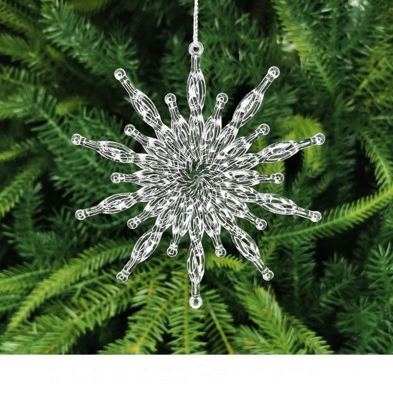 Sparkling Snowflake Ornaments, 10-Piece Set – Glitter Christmas Tree Decor - Image 7