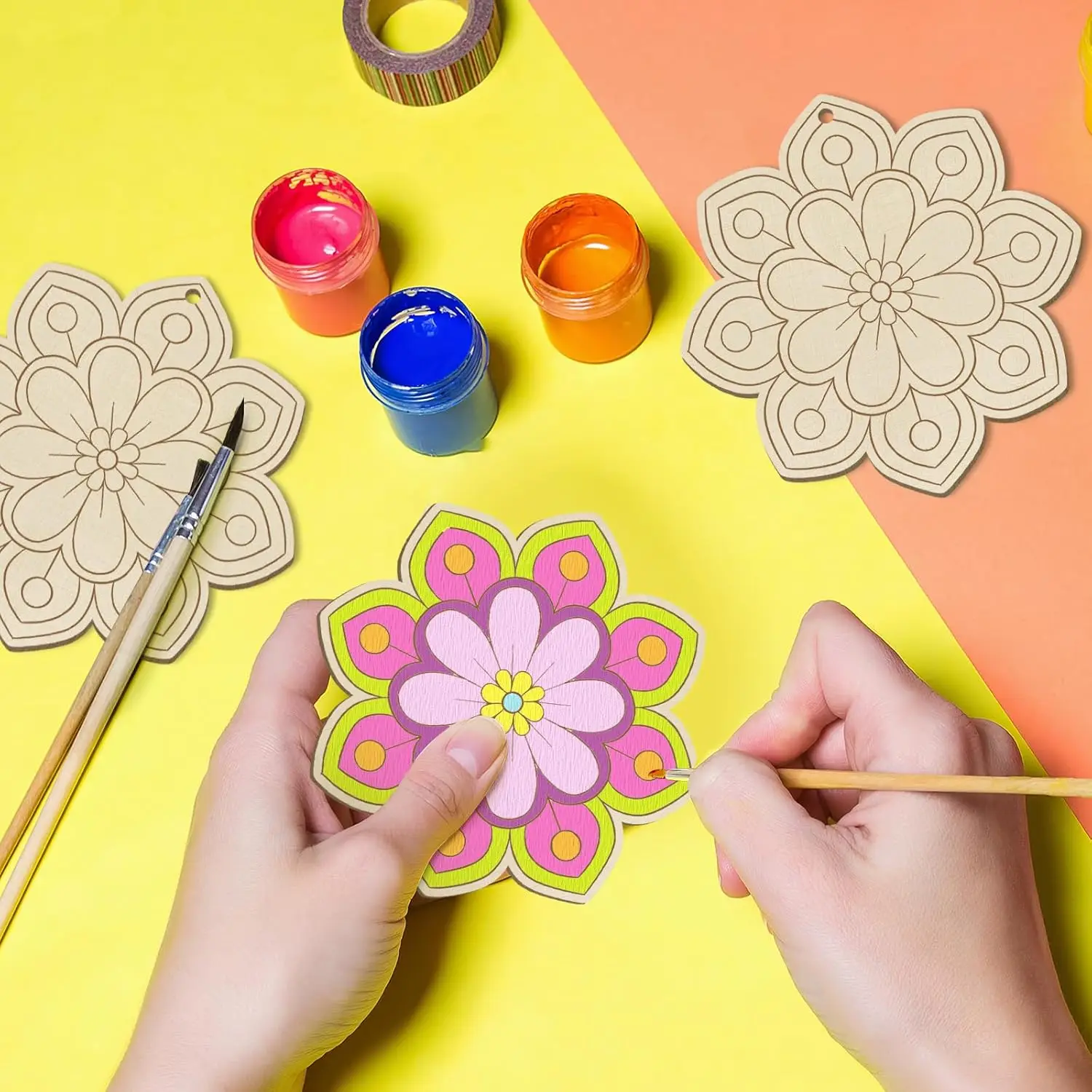 Unfinished Wooden Ornaments, 10-Piece Set – Paintable DIY Craft Blanks - Image 3