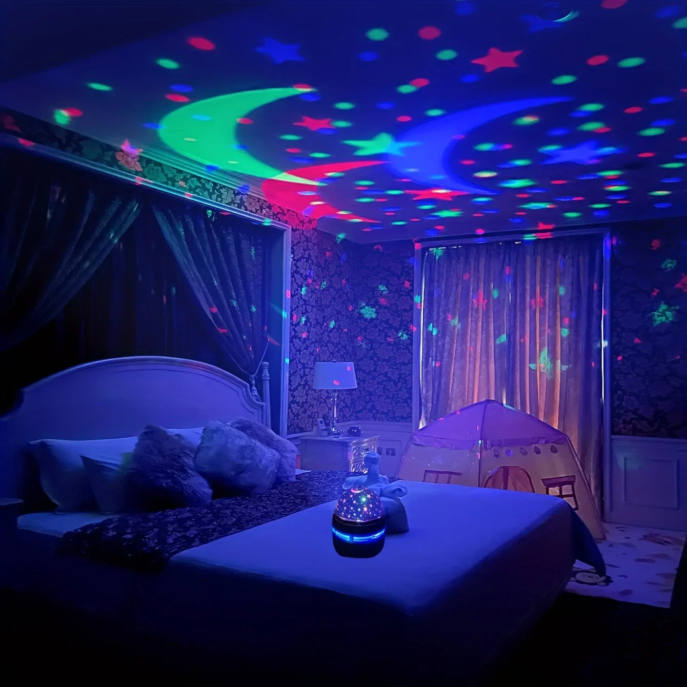 LED Starry Sky Night Lights USB Projector Lamp Magic Ball Moon Star Christmas Lights Home Room Atmosphere Decorations - Image 2