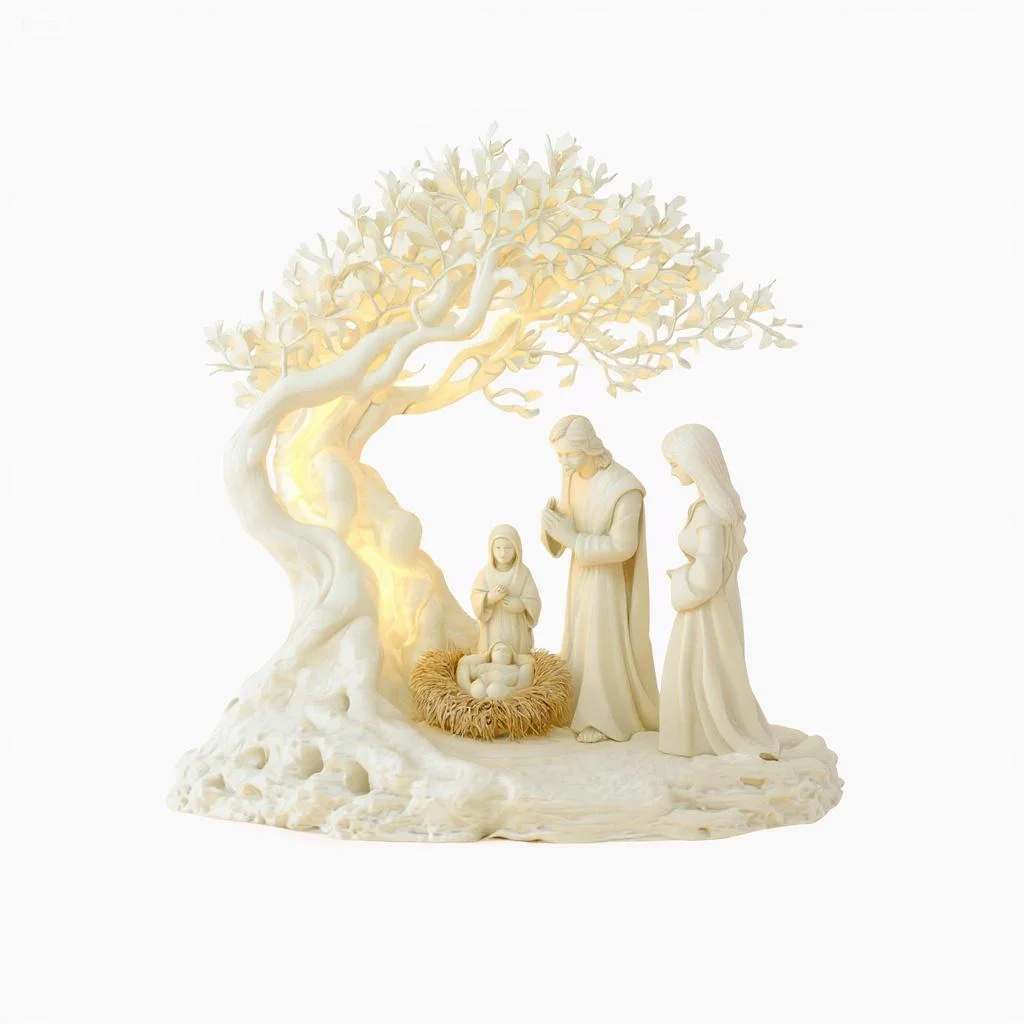 Nativity Scene Statue – Tabletop Christmas Decoration, Birth of Jesus Figurine - Image 2