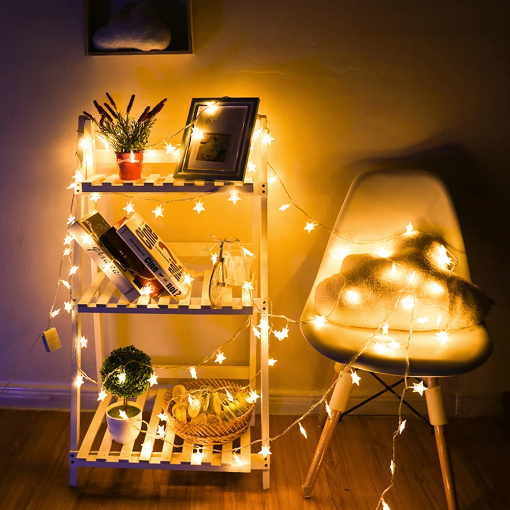 LED Star Fairy Lights Outdoor Chain Lights Garland Bulb String Lights Party Home Wedding Terrace Garden Christmas Decoration - Image 3