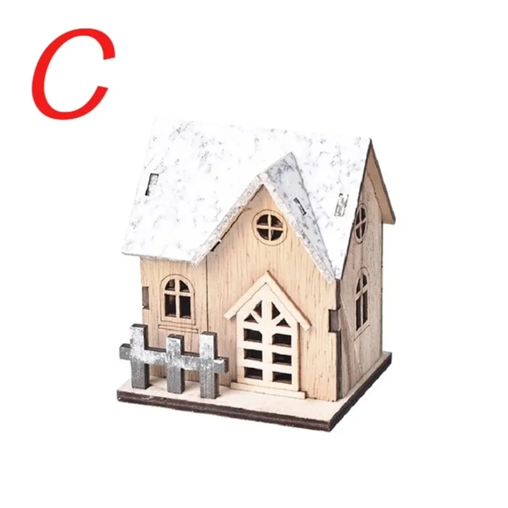 Christmas LED Light Wooden House Luminous Cabin Merry Christmas Decorations for Home DIY Xmas Tree Ornaments Kids Gifts New Year - Image 7