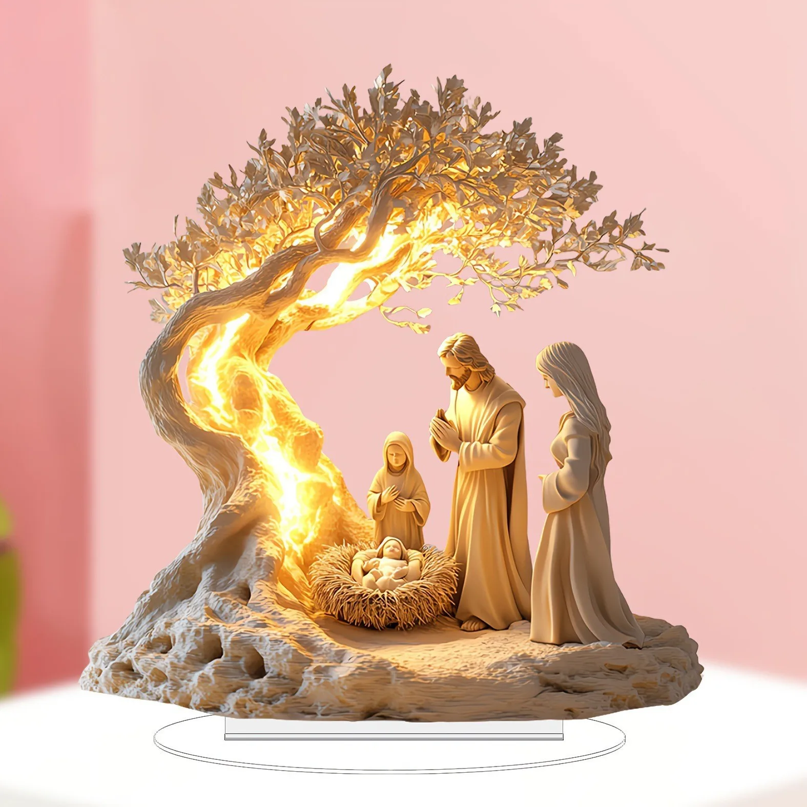 Nativity Scene Statue – Tabletop Christmas Decoration, Birth of Jesus Figurine