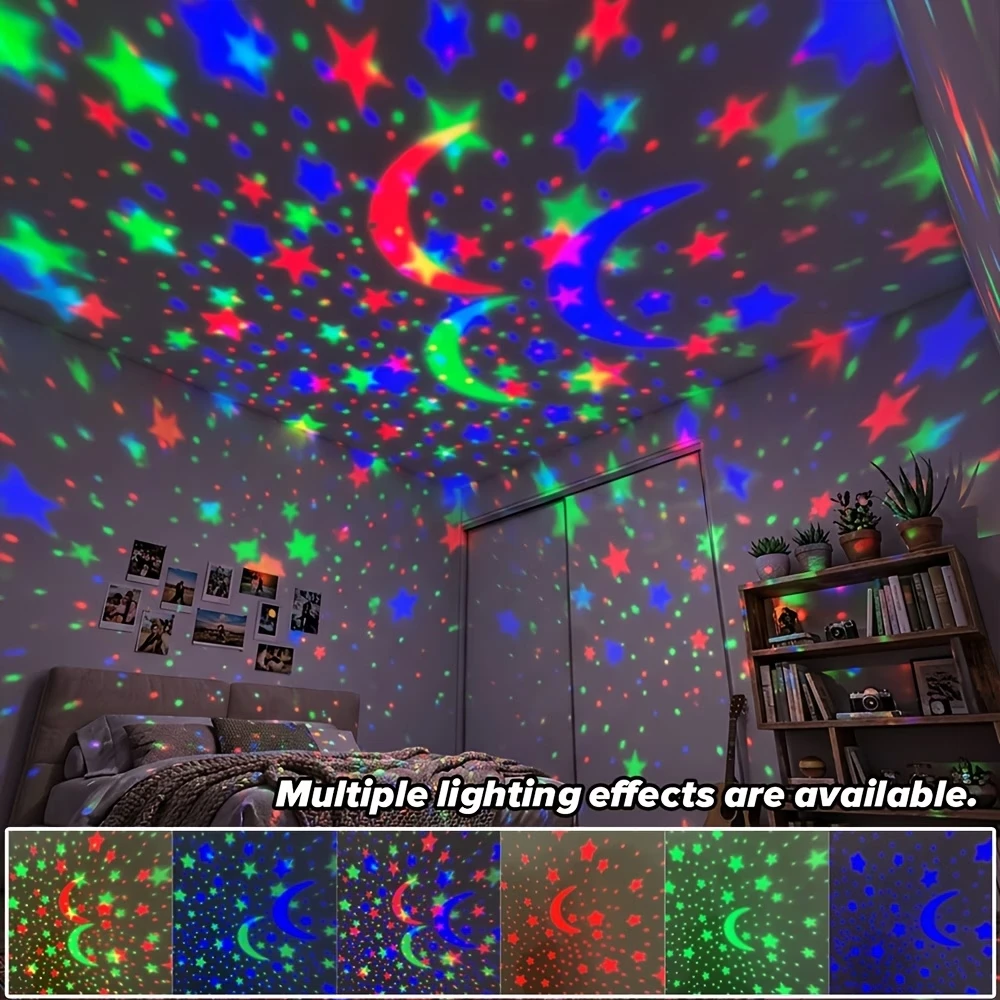 LED Starry Sky Night Lights USB Projector Lamp Magic Ball Moon Star Christmas Lights Home Room Atmosphere Decorations - Image 3