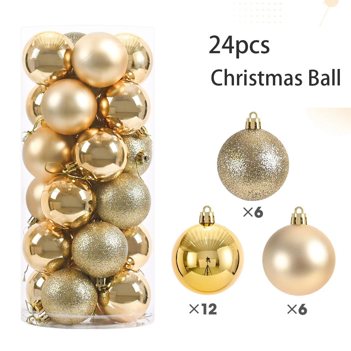 Mini Christmas Ball Ornaments, 24-Piece Set – 1.2 in Tree Baubles - Image 6