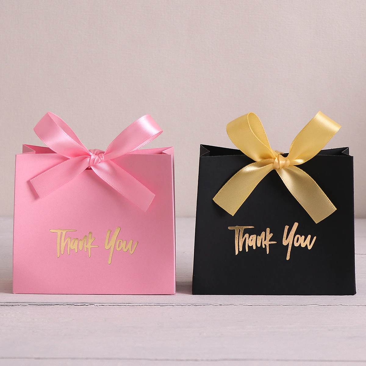 Mini Gift Boxes with Gold Ribbon – Set of 10 Thank-You Favor Boxes - Image 2