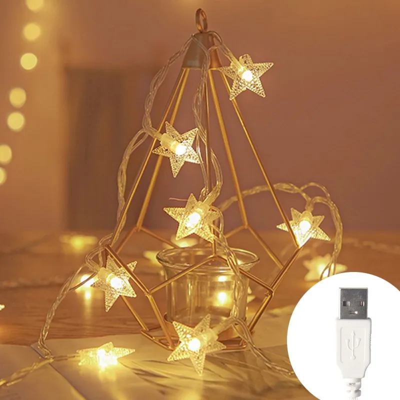 LED Star Fairy Lights Outdoor Chain Lights Garland Bulb String Lights Party Home Wedding Terrace Garden Christmas Decoration - Image 7