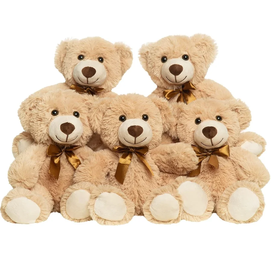 Set of 5 Plush Teddy Bears – Soft Keepsake Gifts