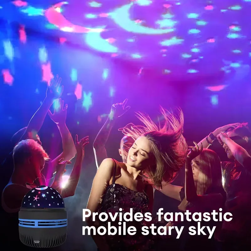 LED Starry Sky Night Lights USB Projector Lamp Magic Ball Moon Star Christmas Lights Home Room Atmosphere Decorations - Image 5