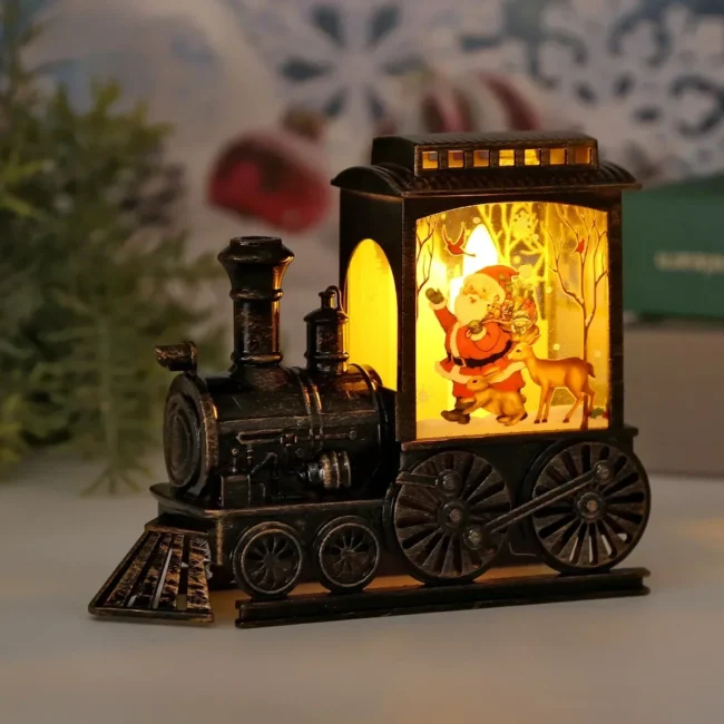 Vintage Christmas Train LED Lantern Night Light