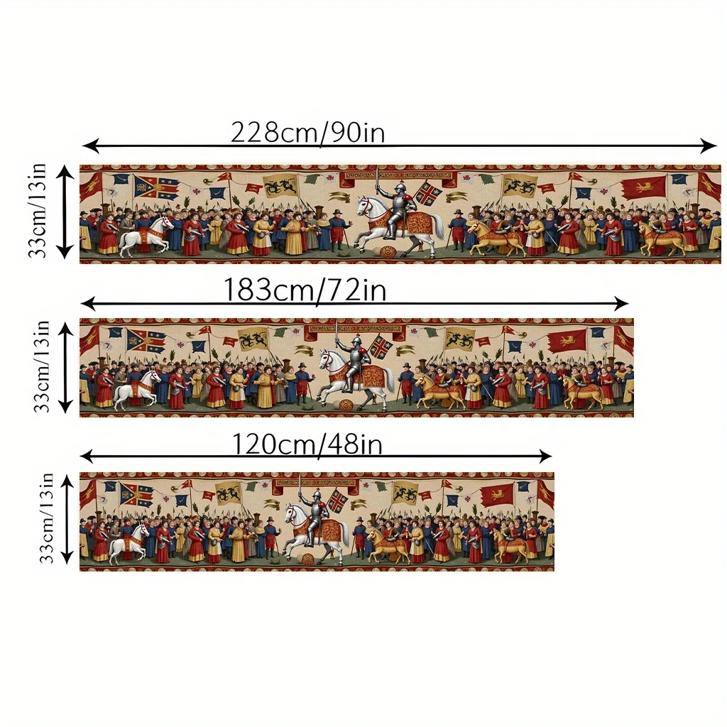 Medieval Knight Christmas Table Runner for Festive Dining - Image 3