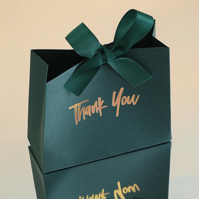 Mini Gift Boxes with Gold Ribbon – Set of 10 Thank-You Favor Boxes - Image 9