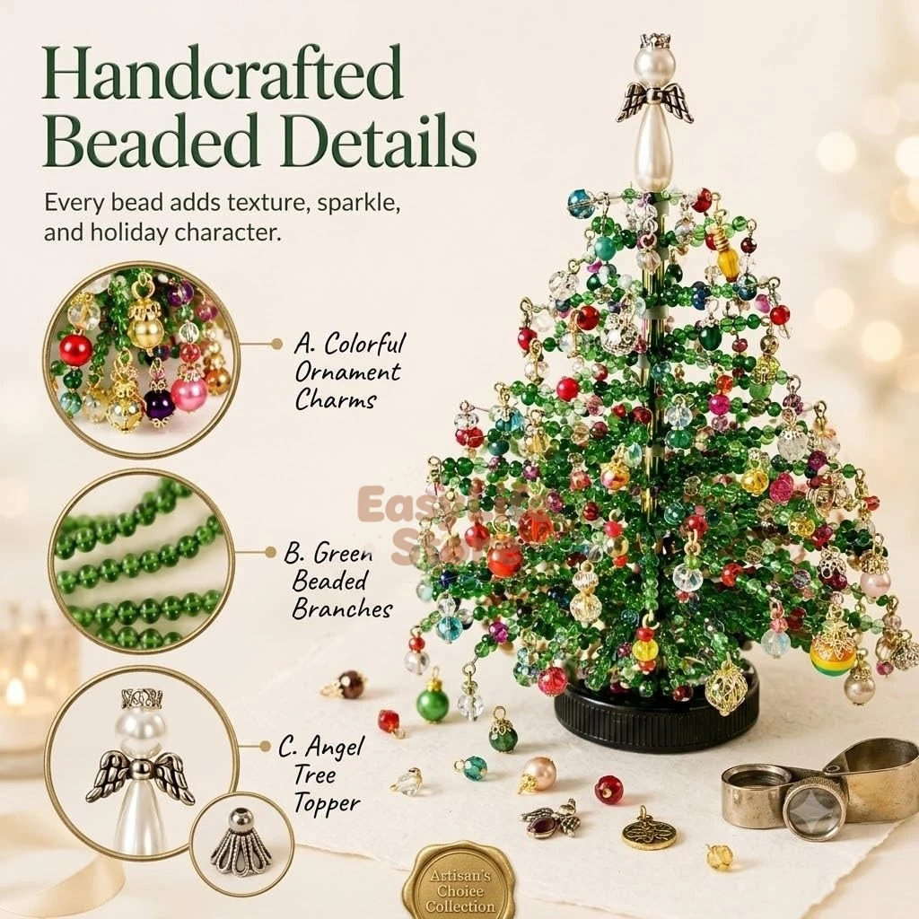 DIY Beaded Christmas Tree Kit – Crystal-Style Holiday Craft - Image 5