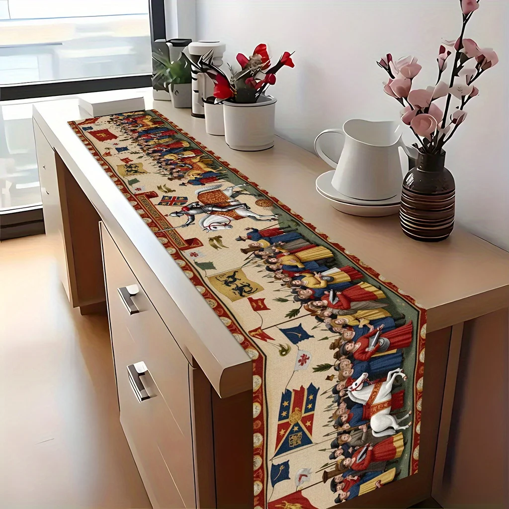 Medieval Knight Christmas Table Runner for Festive Dining