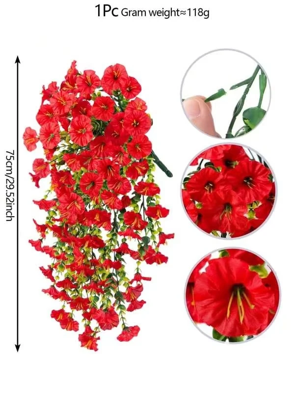 Artificial Flowers Vine Morning Glory Wedding Wreath Home Room Valentine's Decor Outdoor Yard Pretty Hanging Arch DIY Gift Props - Image 10
