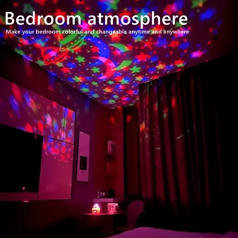 LED Starry Sky Night Lights USB Projector Lamp Magic Ball Moon Star Christmas Lights Home Room Atmosphere Decorations - Image 4